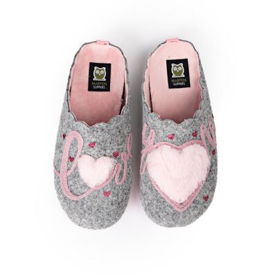 Love You Slippers Gray