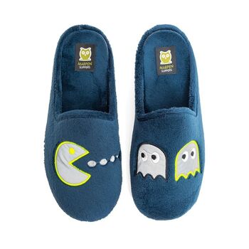 Chaussons Pac-Man bleu marine 1