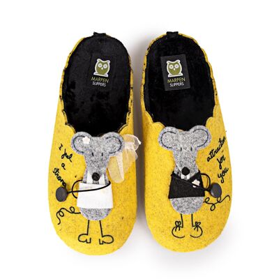 Mice Couple Slippers Yellow