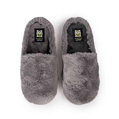 Gray Fur Slippers