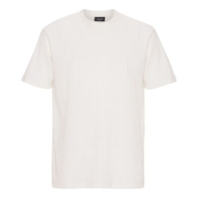 T-shirt in crêpe lucida bianco sporco