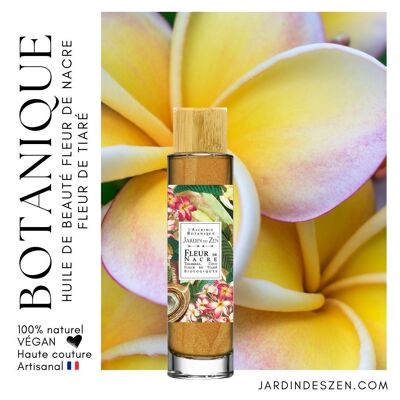 FLeur de Nacre - Aceite de belleza con perlas sublimadoras, efecto polvo bronceador - vegano, artesanal francés