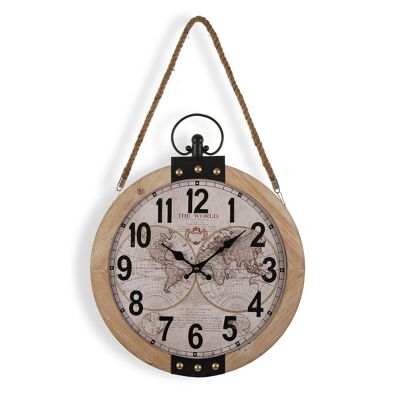 WOOD CLOCK 40CM 18190924