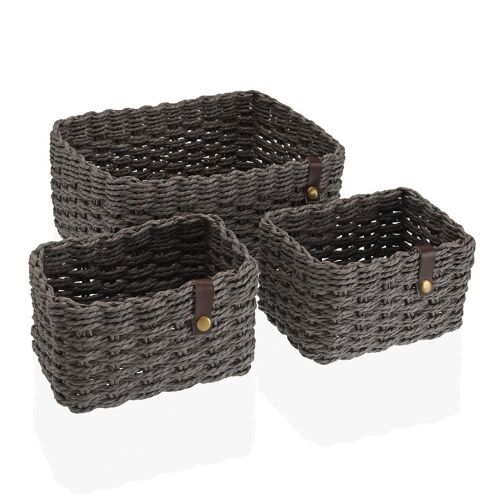 SET 3 GRAY BASKETS 19485538