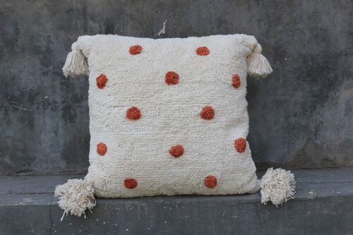 Handwoven Polka Dots Cushion Cover