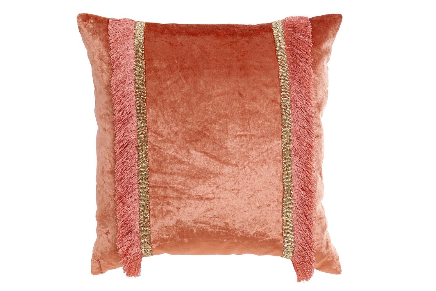 CUSCINO COTONE VISCOSA 45X10X45 FRANGE CORALLO CJ161702