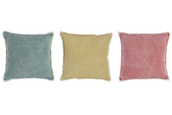 COUSSIN COTON 45X10X45 700 GR, GR FRANGES 3 ASSORTIMENTS. CJ180065 1