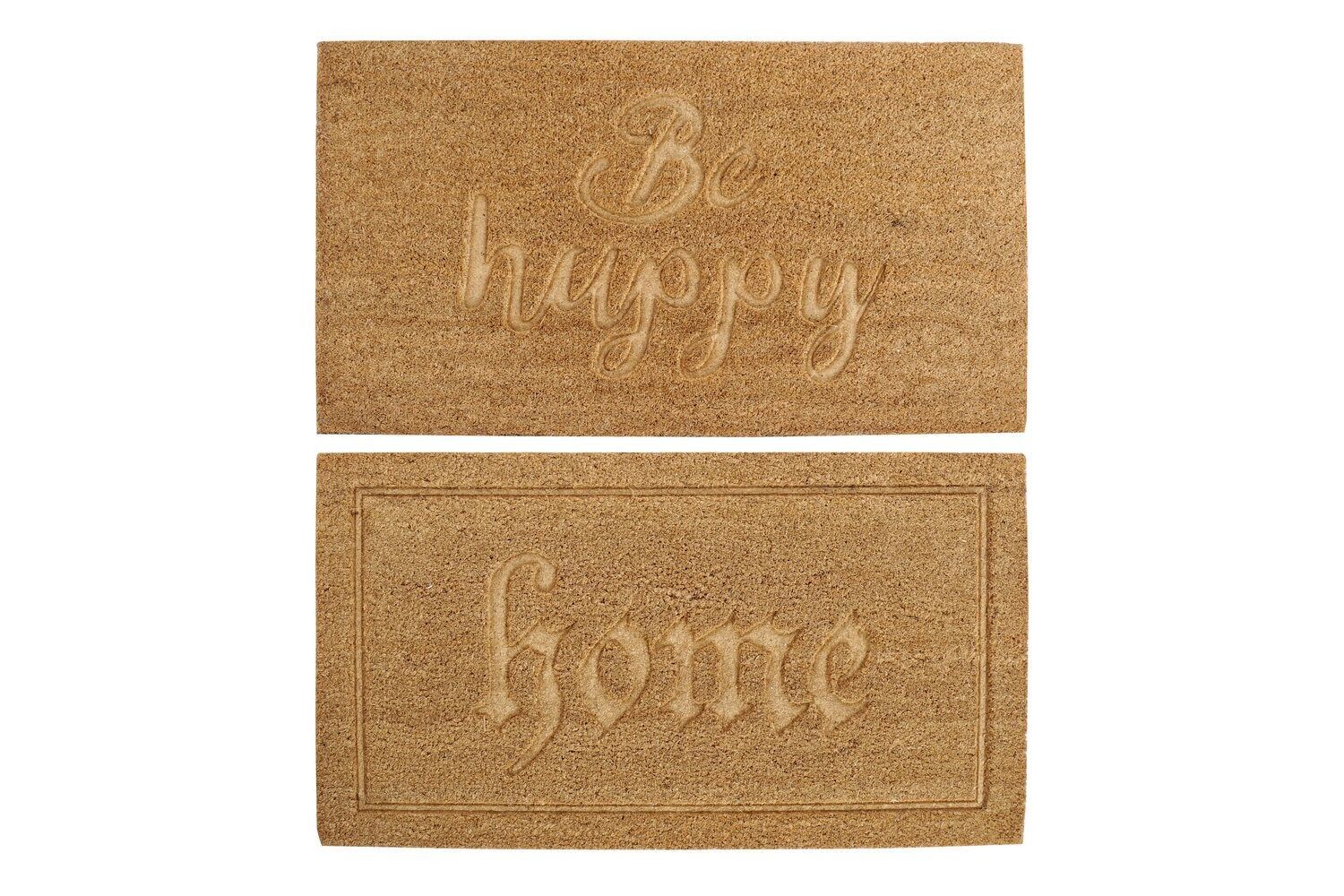 ZERBINO IN FIBRA DI COCCO 75X45X2 HOME HAPPY 2 ASSORTIMENTI. FL185405