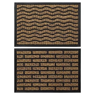 RUBBER COCONUT FIBER DOORMAT 60X40X0,2 2 ASSORTMENTS. FL185407