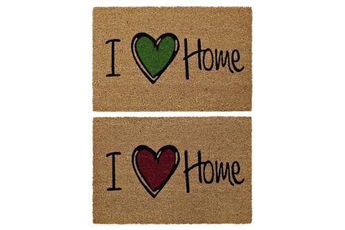 FELPUDO FIBRA COCO 60X40X1,5 I LOVE HOME 2 SURT. FL186791