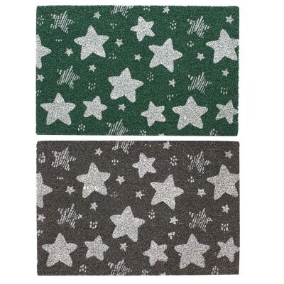 COCONUT FIBER DOORMAT 60X40X1,5 STARS 2 ASSORTMENTS. FL192673