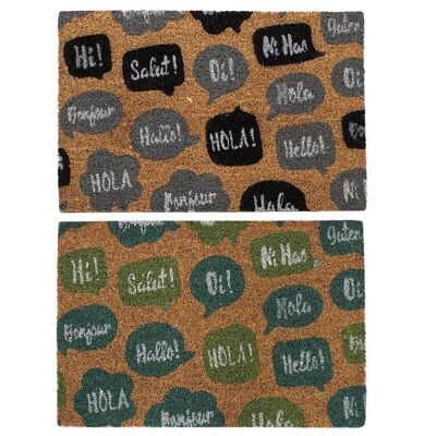 PAILLASSON CAOUTCHOUC FIBRE DE COCO 60X40X1,5 HOLA 2 ASSORTIMENT. FL192675