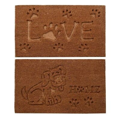 COCO RUBBER DOORMAT 75X45X2,3 ENGRAVED 2 ASSORTMENTS. FL202071