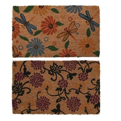 COCO RUBBER DOORMAT 75X45X2,3 2 ASSORTMENTS. FL202073