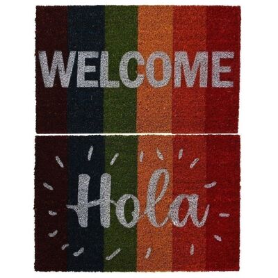 RUBBER COCONUT FIBER DOORMAT 60X40X1,5 LGBT 2 ASSORTMENTS. FL204514