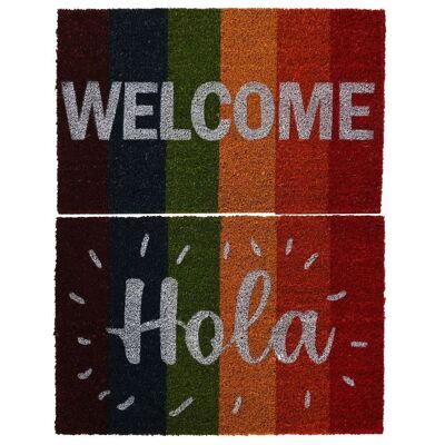 RUBBER COCONUT FIBER DOORMAT 60X40X1,5 LGTBI 2 ASSORTED. FL204514