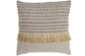 COUSSIN POLYESTER 45X45 FRANGES BEIGE LD178059 1