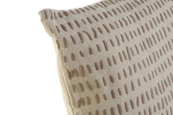 COUSSIN POLYESTER 45X45 FRANGES BEIGE LD178059 2