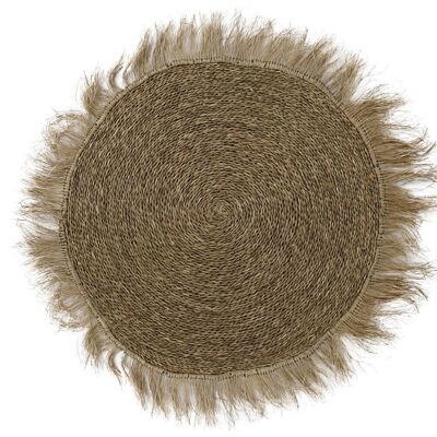 FIBER JUTE CARPET 125X125X1 NATURAL FRINGES TX175570