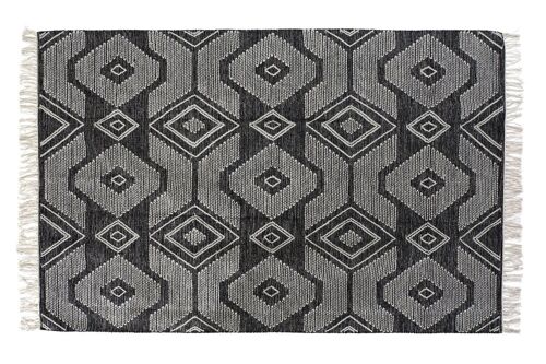 ALFOMBRA ALGODON 160X230X1 1400 GSM FLECOS NEGRO TX184677