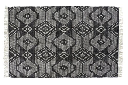 ALFOMBRA ALGODON 200X290X1 1400 GSM, FLECOS NEGRO TX184678