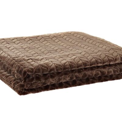 POLYESTER BLANKET 150X200X2 250 GSM, BASIC BROWN TX185495