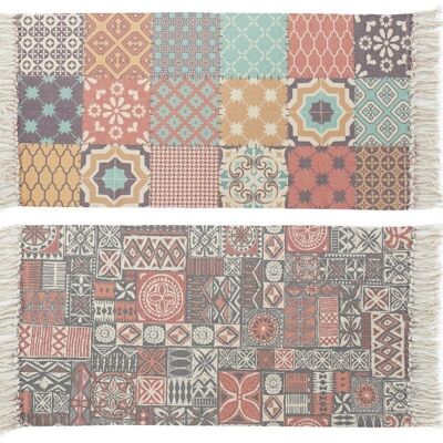 TAPPETO COTONE 135X60X1 PATCHWORK 2 ASSORTIMENTI. TX186623