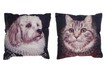 COUSSIN POLYESTER 45X10X45 450GR. CHIEN CHAT 2 ASSORT. TX187879 1