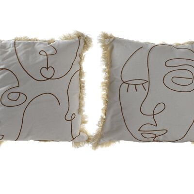 POLYESTER CUSHION 45X10X45 568 GR K FACES 2 ASSORTED. TX191158