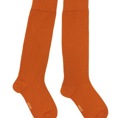 Chaussettes hautes pour femmes >>Papaye<< coton doux
