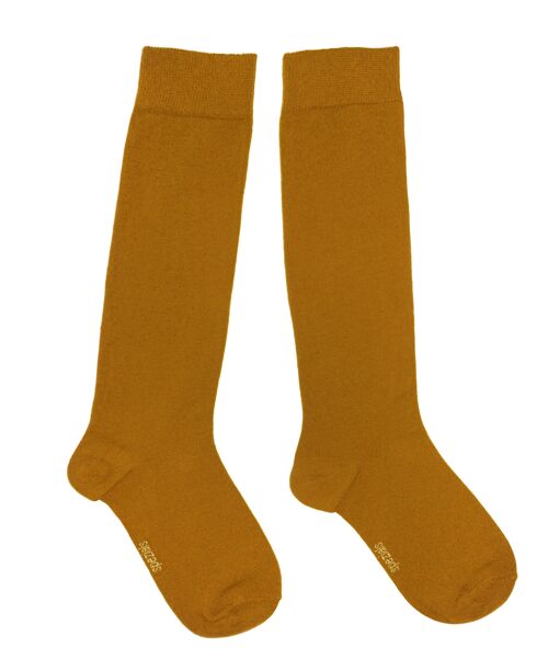 Knee Socks for Women >>Curry<<  soft cotton