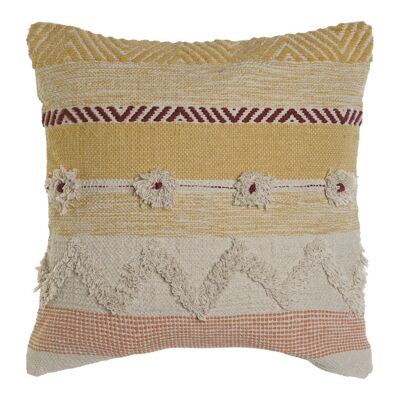 COTTON CUSHION COVER 60X60X2 MULTICOLORED FRINGES TX194832