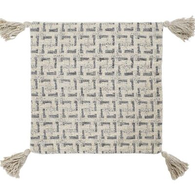 HOUSSE DE COUSSIN COTON 60X3X60 FRANGES BEIGE TX194835