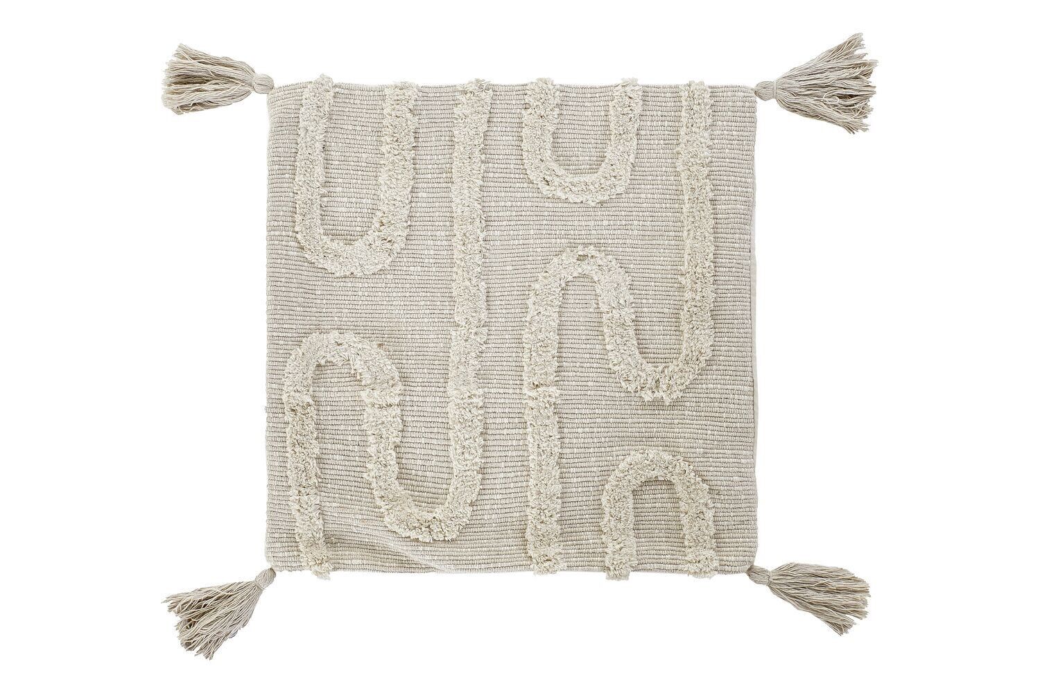 FODERA CUSCINO COTONE 60X3X60 FRANGE BEIGE TX194844