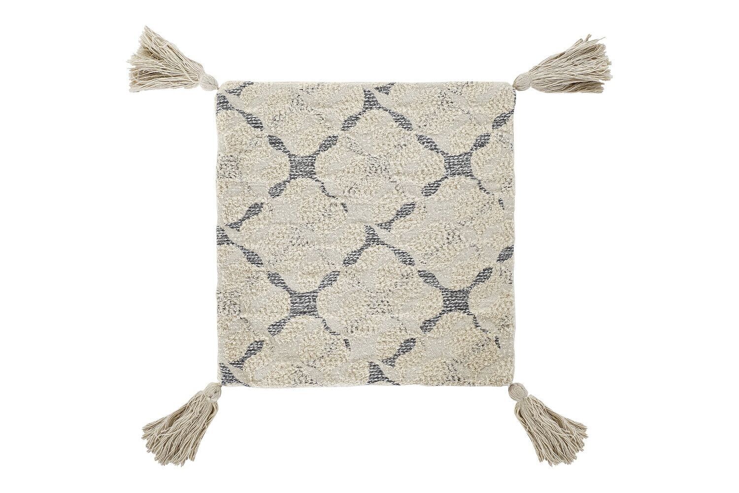 FODERA CUSCINO COTONE 45X3X45 FRANGE BEIGE TX194848