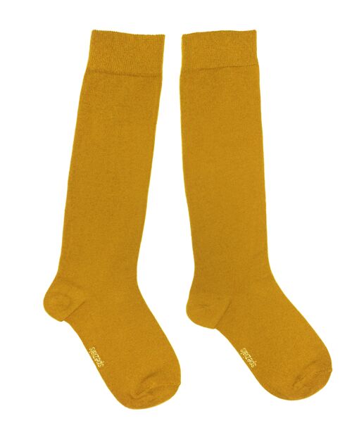 Knee Socks for Women >>Mustard<<  soft cotton