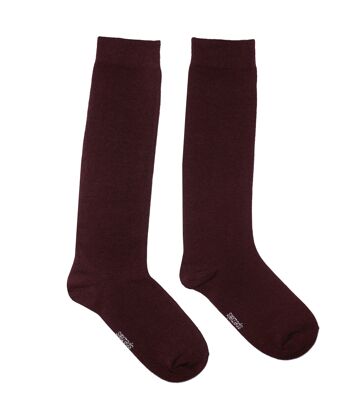 Chaussettes hautes pour femmes >>Violet<< coton doux 1