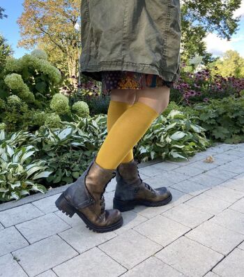 Chaussettes hautes pour femmes >>Violet<< coton doux 3