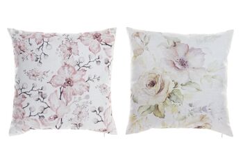 COUSSIN POLYESTER 45X10X45 500 GR FLEURS 2 ASSORTIMENTS. TX197171 1