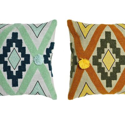 COTTON CUSHION 45X10X45 720 GR, RHOMBUS 2 ASSORTED. TX200119