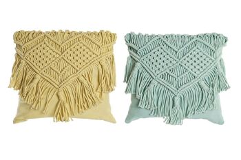 COUSSIN COTON 45X10X45 720 GR, MACRAME 2 ASSORTIMENTS. TX200123 1