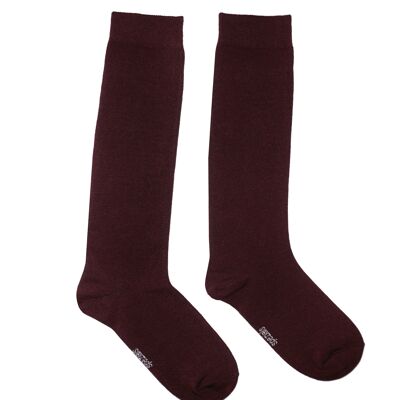 Knee Socks for Women >>Bordeaux<<  soft cotton