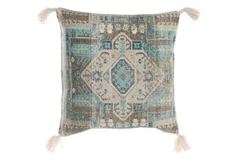 COUSSIN COTON 45X10X45 730 GR, FRANGES BLEUES TX201043 1