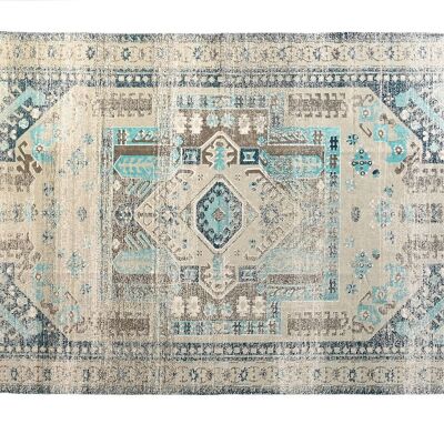 TAPPETO COTONE 120X180X0,5 900 G/M2, FRANGE BLU TX201048