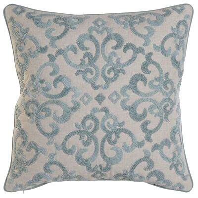 COTTON CUSHION COVER 50X1X50 EMBROIDERED BLUE TX201750