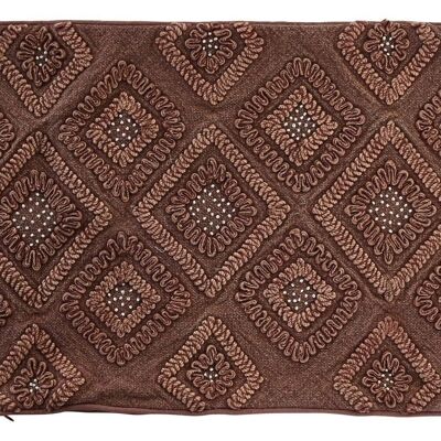 FUNDA COJIN ALGODON 60X1X40 ROMBOS MARRON TX201760