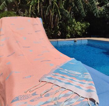 Fouta réversible FISHES 2