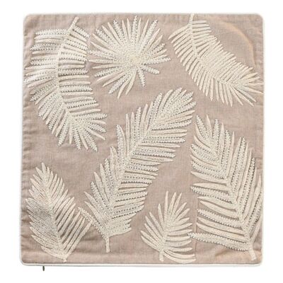 HOUSSE DE COUSSIN COTON 50X1X50 FEUILLES MARRON TX201779