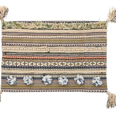 COTTON CUSHION COVER 60X1X40 MULTICOLORED FRINGES TX201784