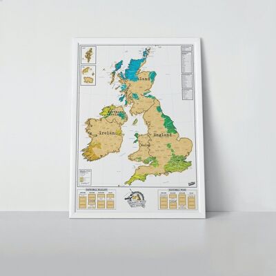 Mappa da grattare delle isole britanniche